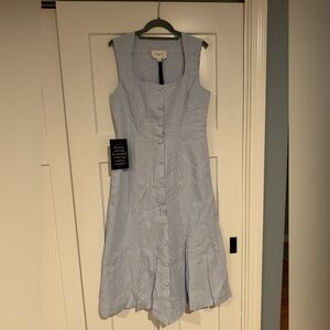 Pomander Place Blue Seersucker Dress NWT